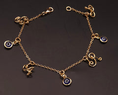 Evil Eye Anklet | Minimalist Nazar Anklet Crafted in Gold | Rose Gold| Silver