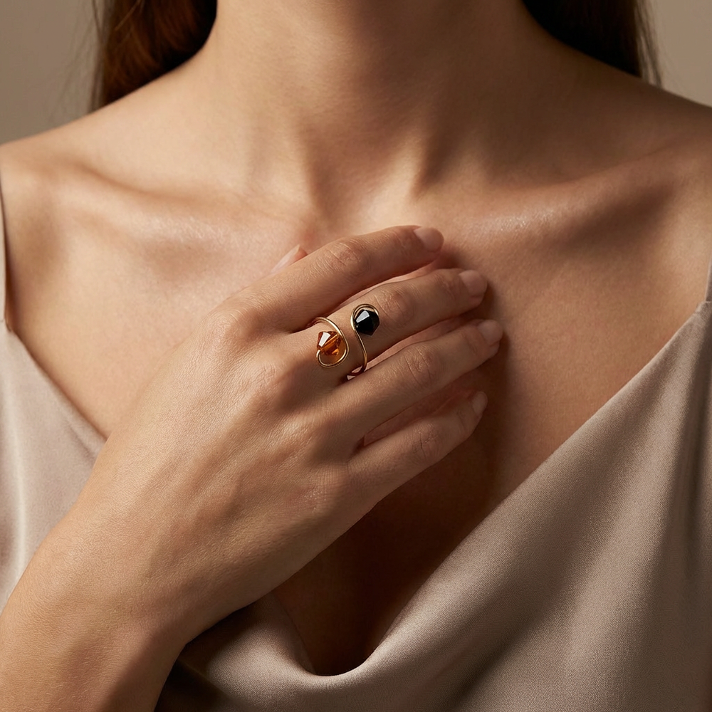 Minimalist adjustable ring with a light-catching finish, crafted for everyday elegance