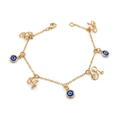 Evil Eye Anklet | Minimalist Nazar Anklet Crafted in Gold | Rose Gold| Silver