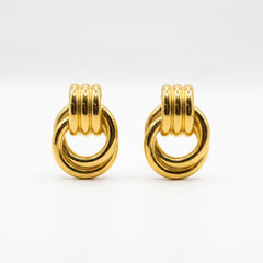 Gold Plated Double Hoop Earrings | Crafted from High-Quality Stainless Steel & Perfect for Everyday Wear & Long-lasting Shine