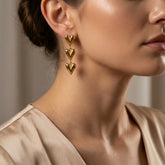 elegant heart-shaped earrings crafted from gold-plated stainless steel