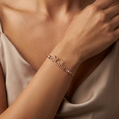 elegant handcrafted crystal name charm bracelet by ssme