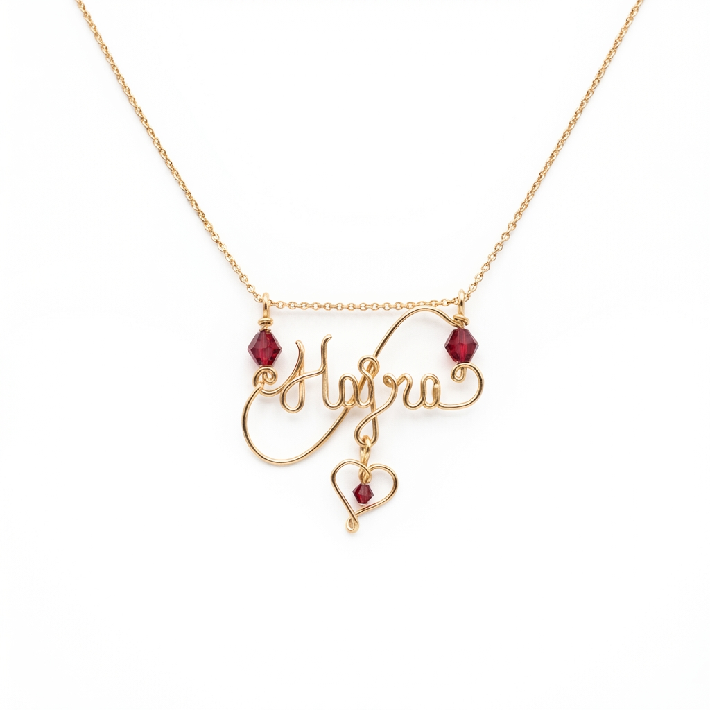 Triple Birthstone Swirl Name Necklace | Your story. Your style. Your Custom Pendant by Essme
