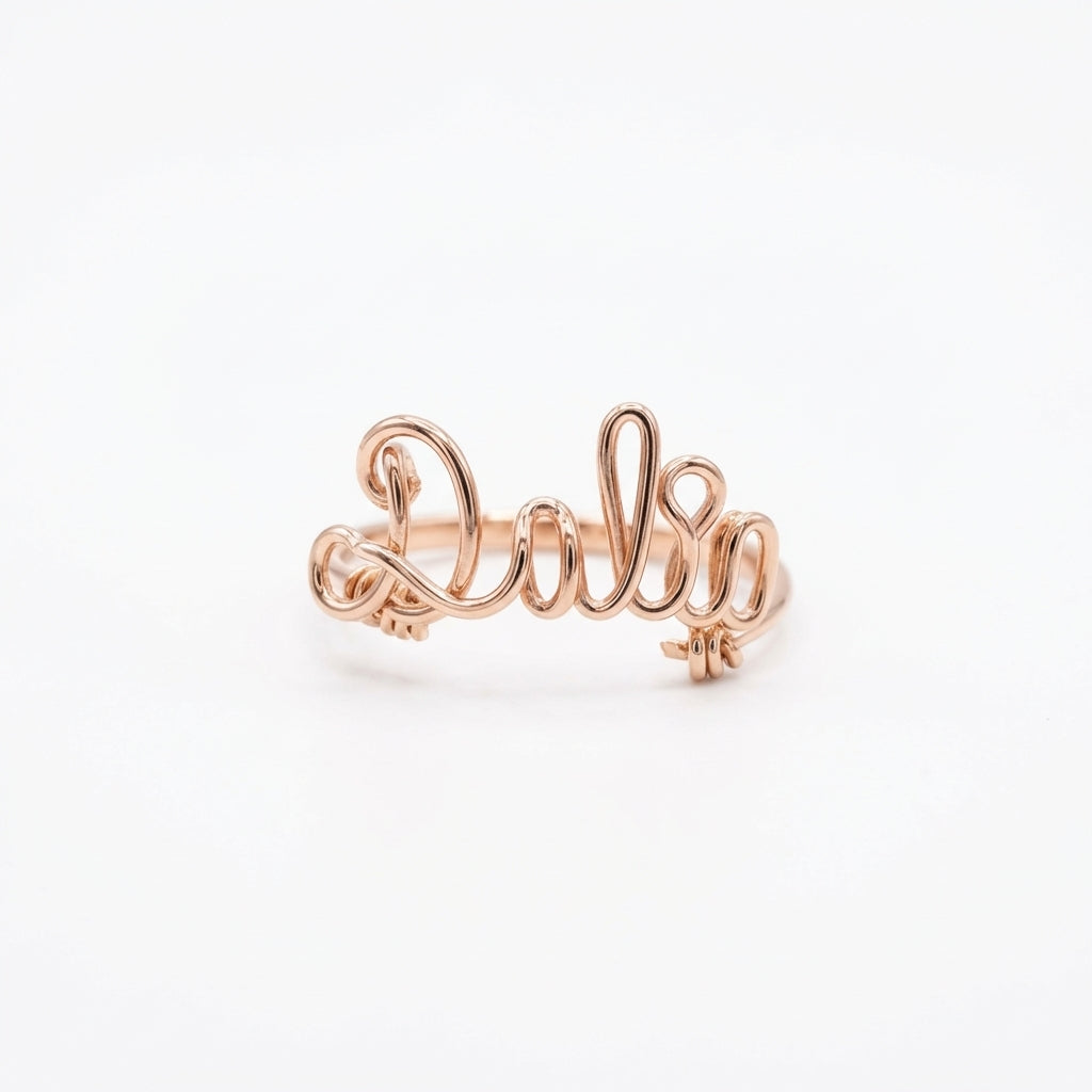 Customized Name Ring | 14K Gold Filled Adjustable Ring | 14k Gold Filled | Italian Silver| Rose Gold