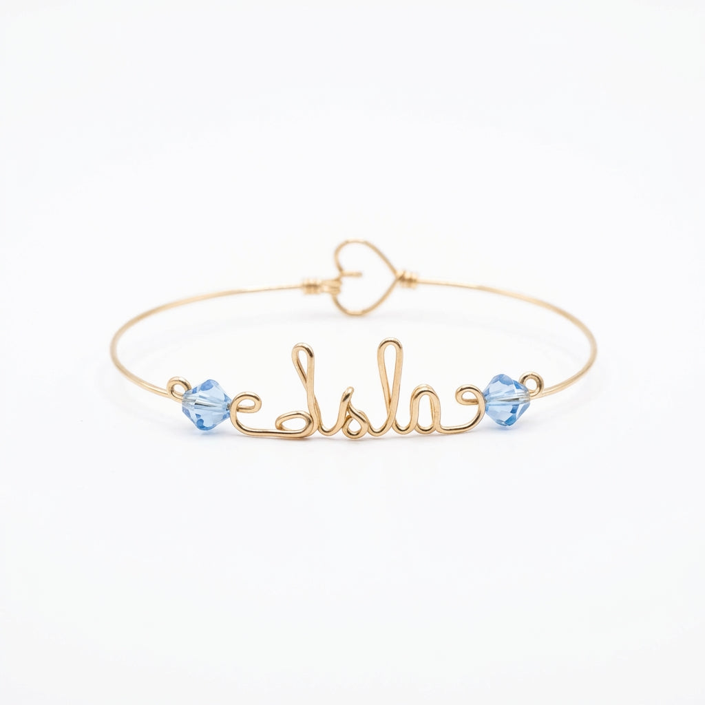Birthstone Name Cuff Bracelet | Crafted From High-Quality 14K Gold-Filled Material