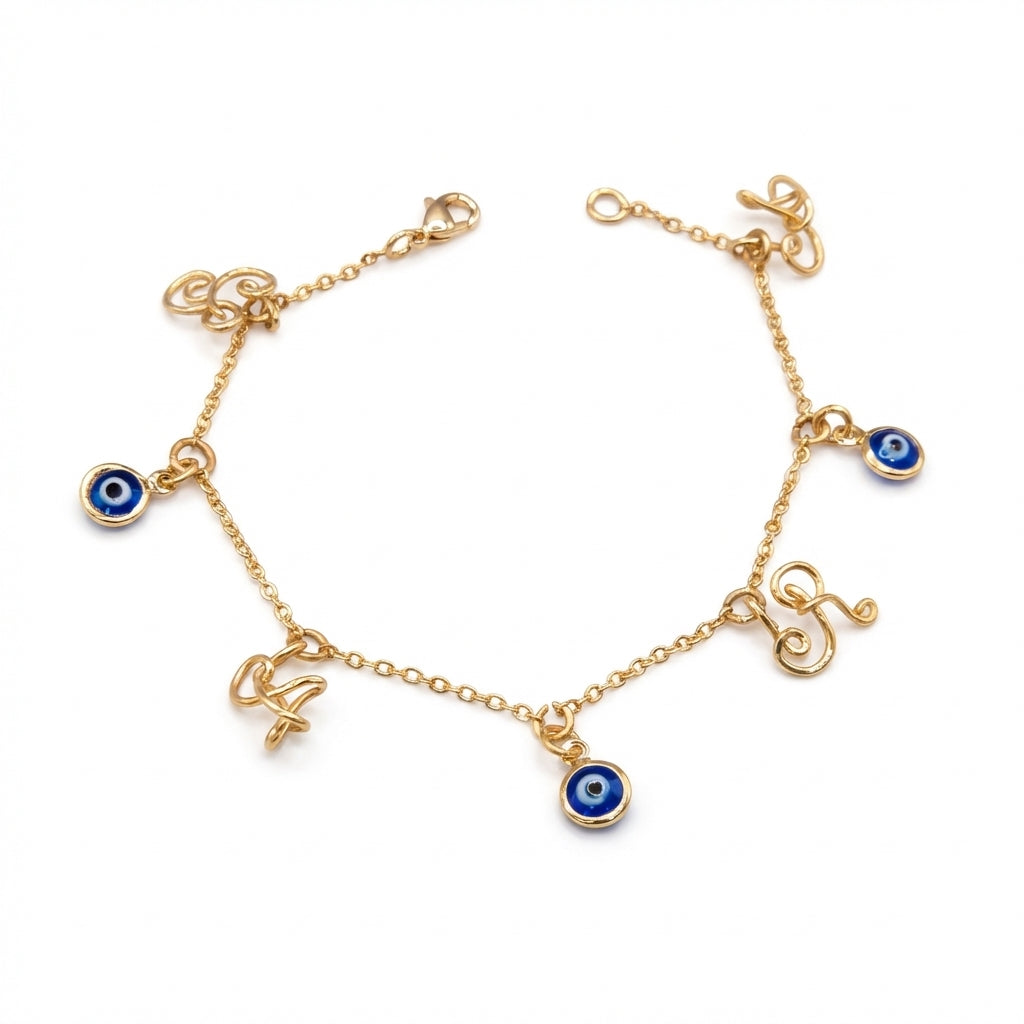 Evil Eye Anklet | Minimalist Nazar Anklet Crafted in Gold | Rose Gold| Silver