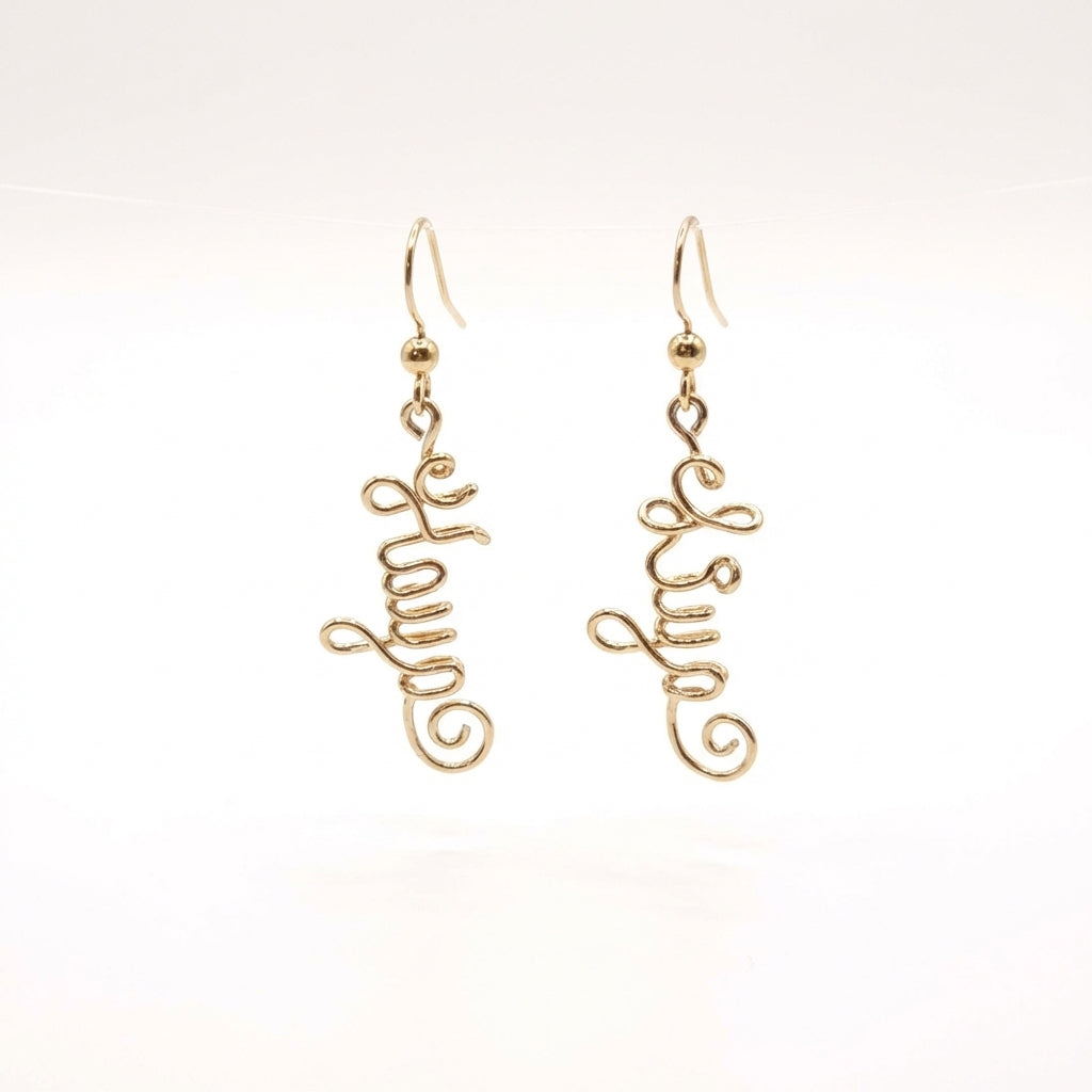 Lilt Drop Naming Earrings | Custom Two-Name Earrings in 14K Gold-Filled, Rose Gold & Silver
