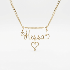 Personalized Name Necklace with Heart Pendant | Custom Gold Name Necklace for Women, Elegant Handmade Jewelry Gift for Her