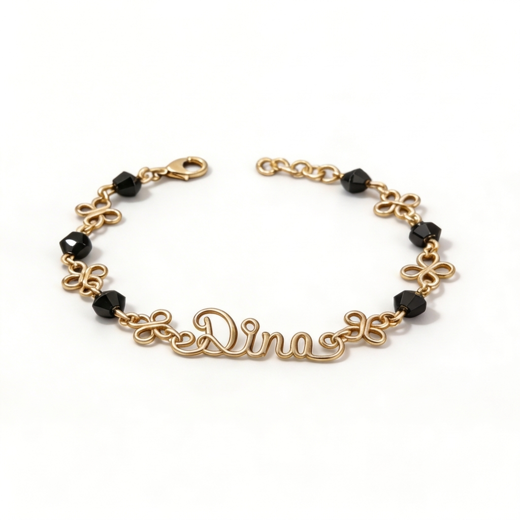 Hexa Crystal Name Bracelet | Handcrafted Bracelets with Six Sparkling Crystals