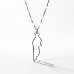 Lebanon - Minimalist Lebanon Map Outline Pendant Necklace